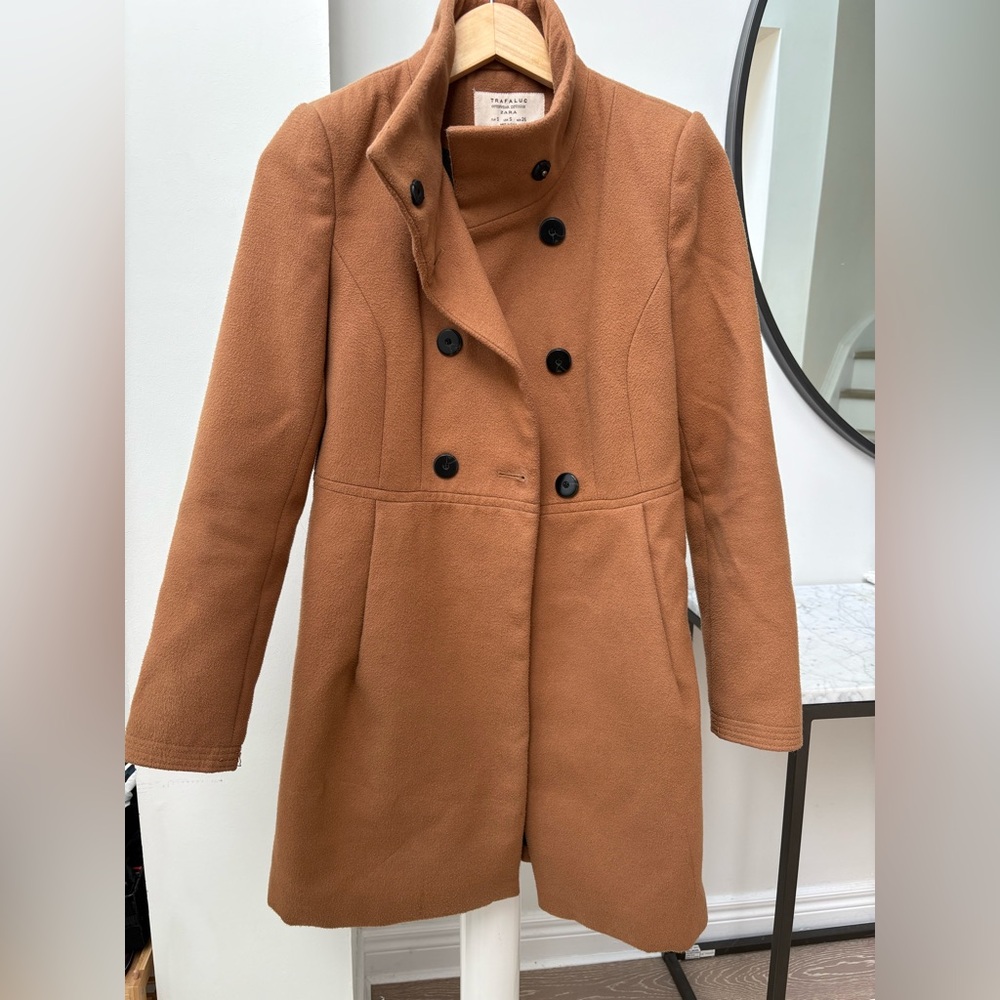 Zara Camel Pea Coat